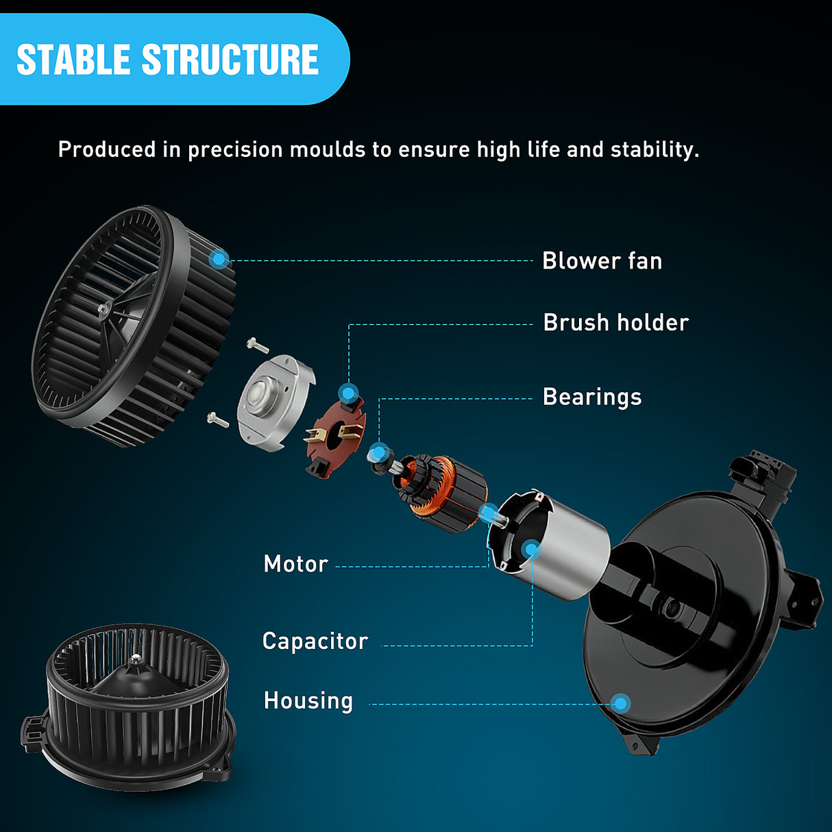 Nilight HVAC Heater Blower Motor Fan Fit for Toyota Corolla Matrix 2003 2004 2005 2006 2007 2008, Replaces 8710302370 700057 TO3126102 87103-02070 8710302050 615-5018