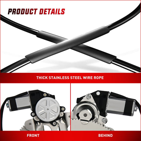 Window Regulator 741-655 Window Regulator/Motor Front Driver Side Compatible with 1988-2002 Chevrolet Blazer C1500 C2500 C3500 K1500 K2500 K3500 Tahoe GMC Yukon 1996 1997 1998 1999 2000 2001 2002