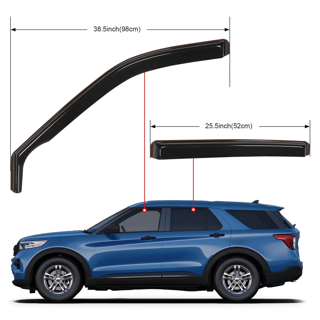 Rain Guards 4pcs Rain Guards Ford For Explorer 2020 2021 2022 2023 2024