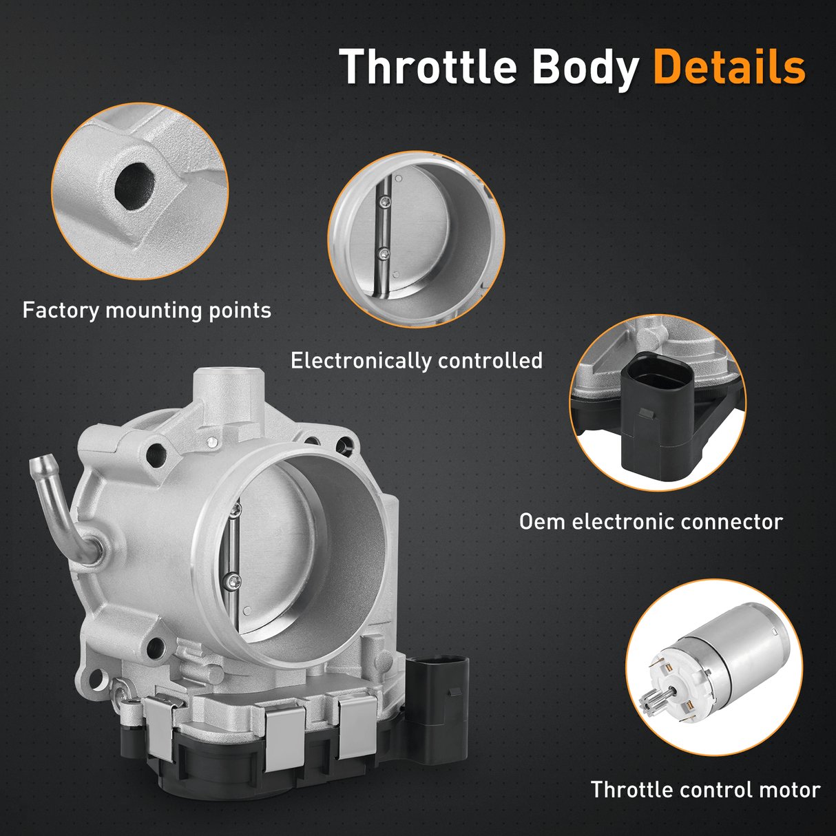 Electronic Throttle Body Electronic Throttle Body fits for Volkswagen Vehicles - Volkswagen Beetle Jetta 2007 2008 2009-2014, Golf 2010-2014, Passat 2012 2013 2014, Rabbit 2006 2007 2008 2009, # 07K-133-062A SKTB1303