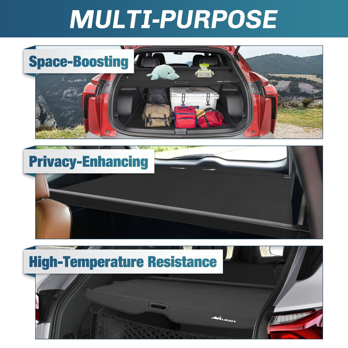 Trunk Cargo Cover 2019 2020 2021 2022 2023 2024 2025 Chevrolet Blazer Retractable Trunk Cargo Cover With Trunk Storage Net