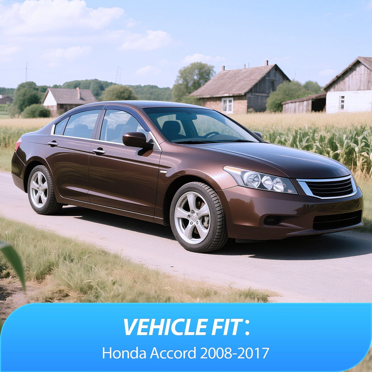 Rain Guards Window Visors for Honda Accord 2008 2009 2010 2011 2012 2013 2014 2015 2016 2017, Out-Channel Window Wind Deflectors Rain Guards -4PCS