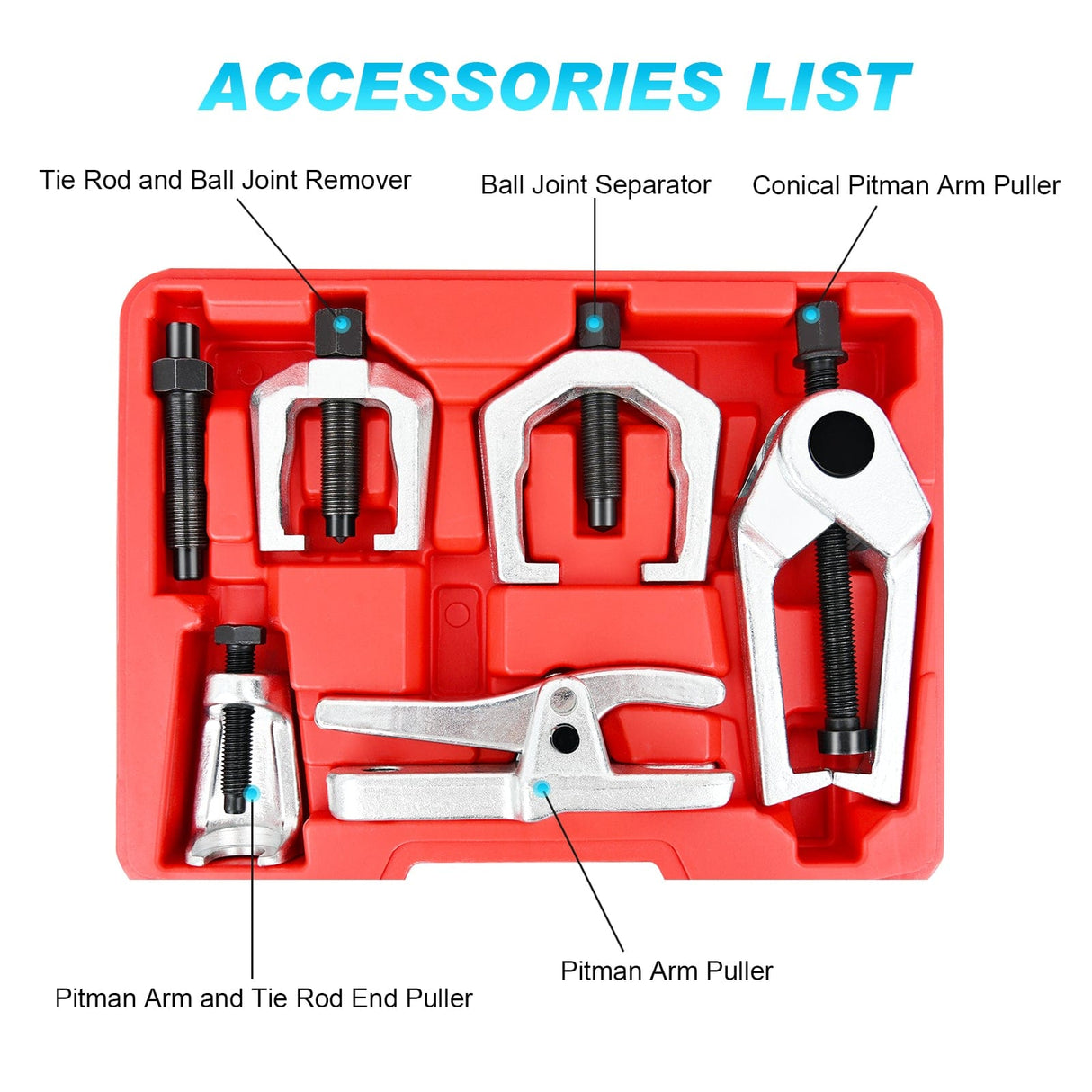 Ball Joint Press Ball Joint Separator Pitman Arm Puller Tie Rod End Tool 5 in 1 Front End Service Set