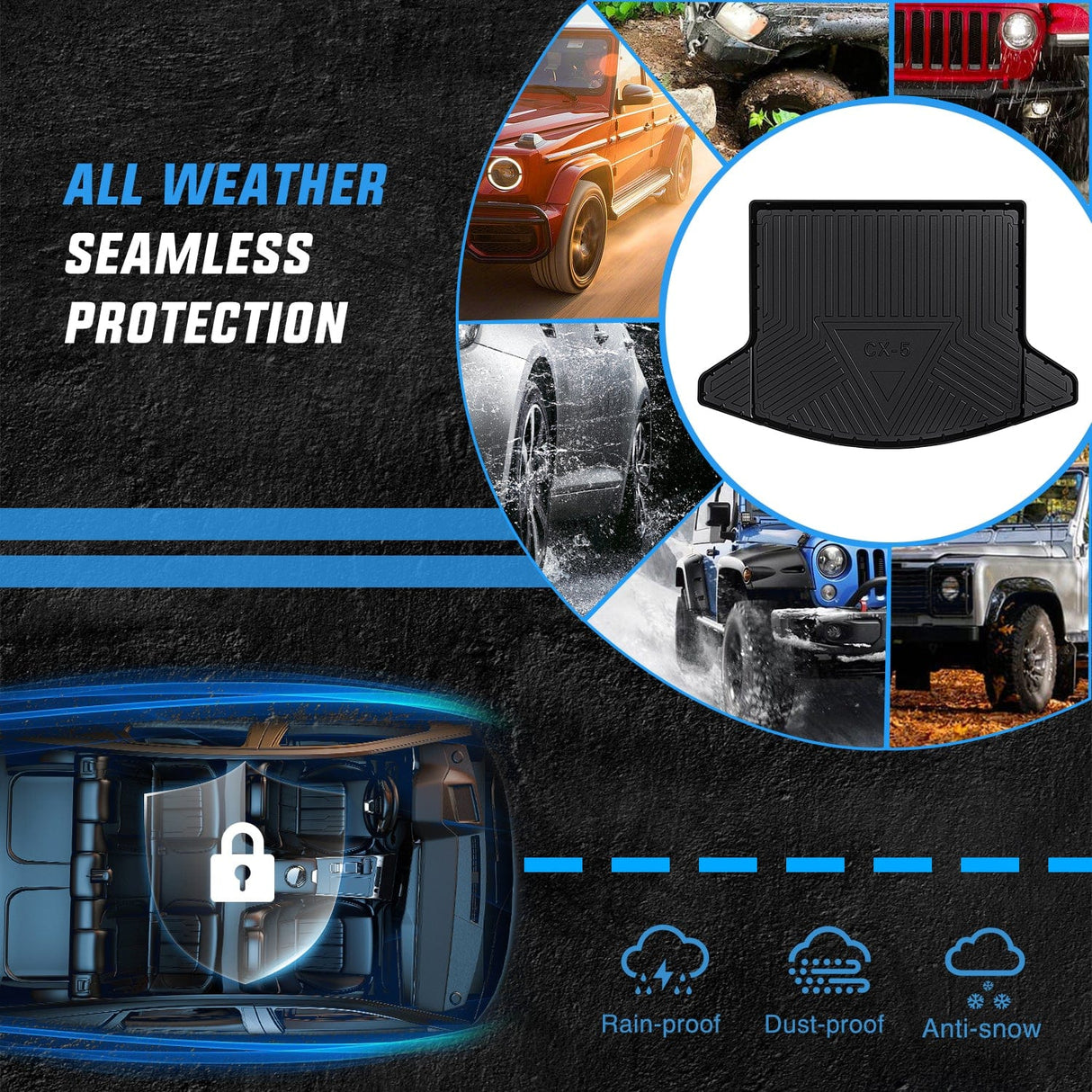 Cargo Mats 2017 2018 2019 2020 2021 2022 2023 2024 2025 Mazda CX5 Cargo Mats