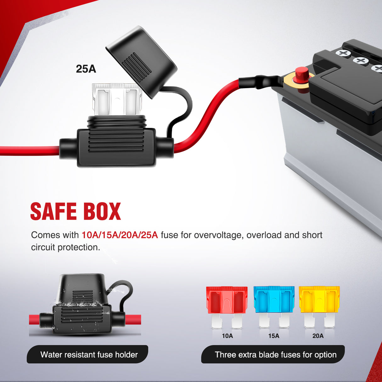 Nilight 14AWG LED Light Bar Wiring Harness Kit 12V On Off 5Pin Rocker Switch Laser Waterproof Toggle Switches Power Relay Blade Fuse for Work Lights Cars Boat ATV Trucks-3 Leads, Bule