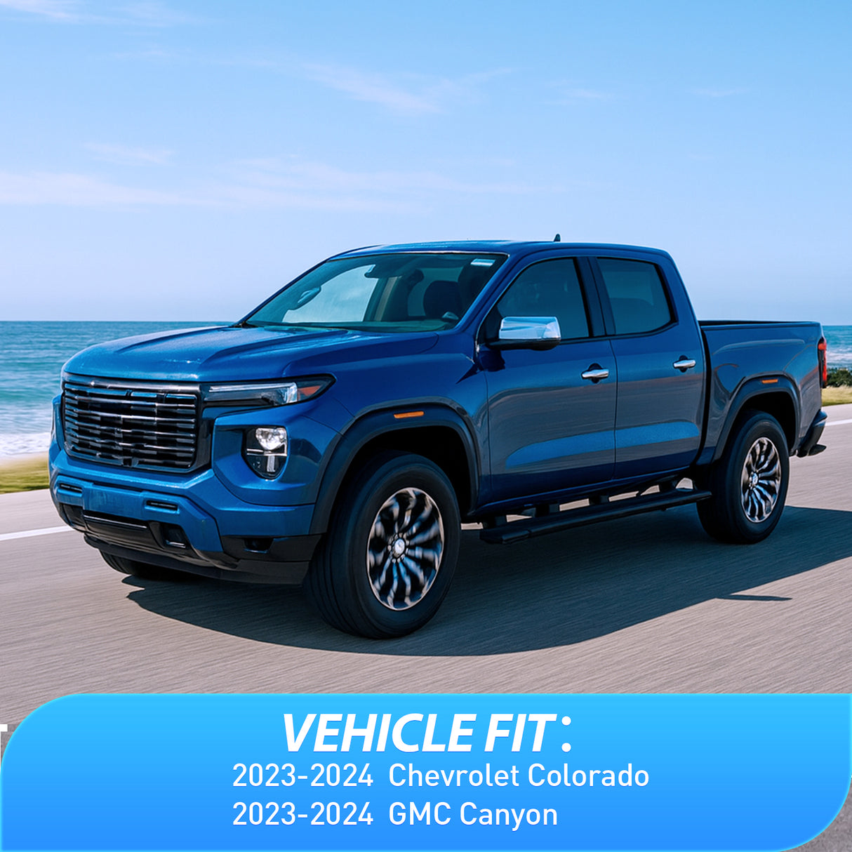 Window Visors for Chevrolet Colorado/GMC Canyon 2023 2024, Out-Channel Window Wind Deflectors Rain Guards -4PCS