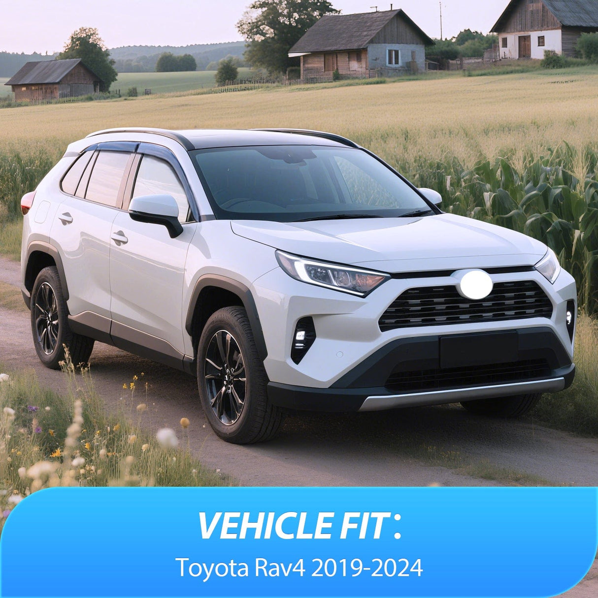 Rain Guards Window Rain Guards for Toyota Rav4 2019 2020 2021 2022 2023 2024, Out-Channel Window Visors Vent Wind Deflectors-6PCS