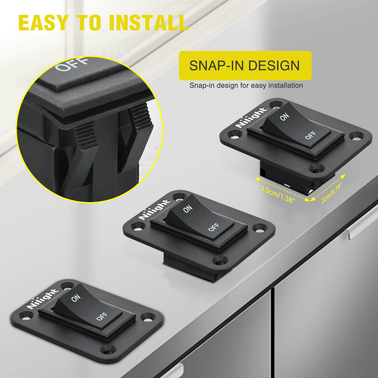 switch panel ON-Off Switch Panel 12V 20A 4 PIN DPST Toggle Switch