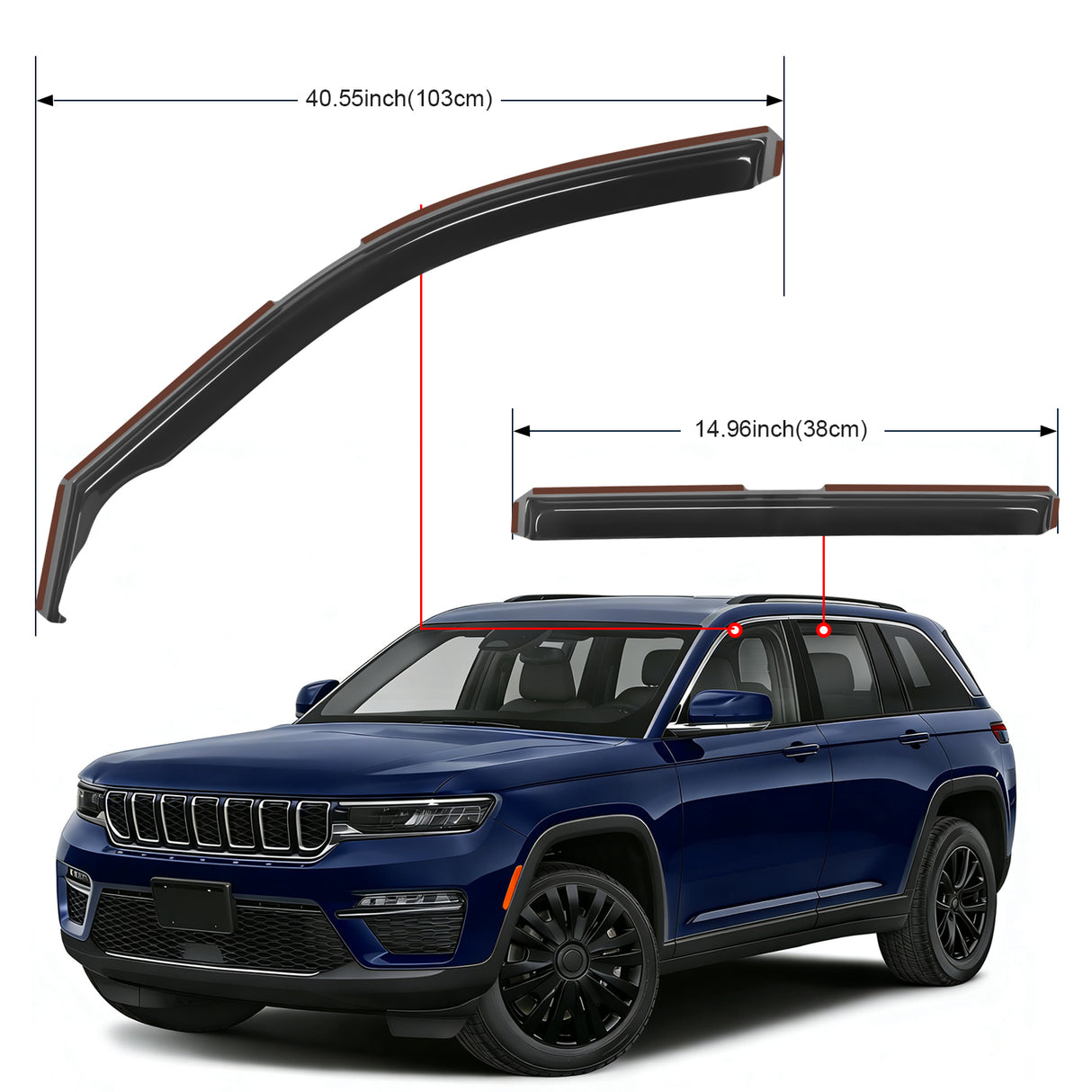 4pcs Rain Guards For Jeep Grand Cherokee L 2021 2022 2023 2024