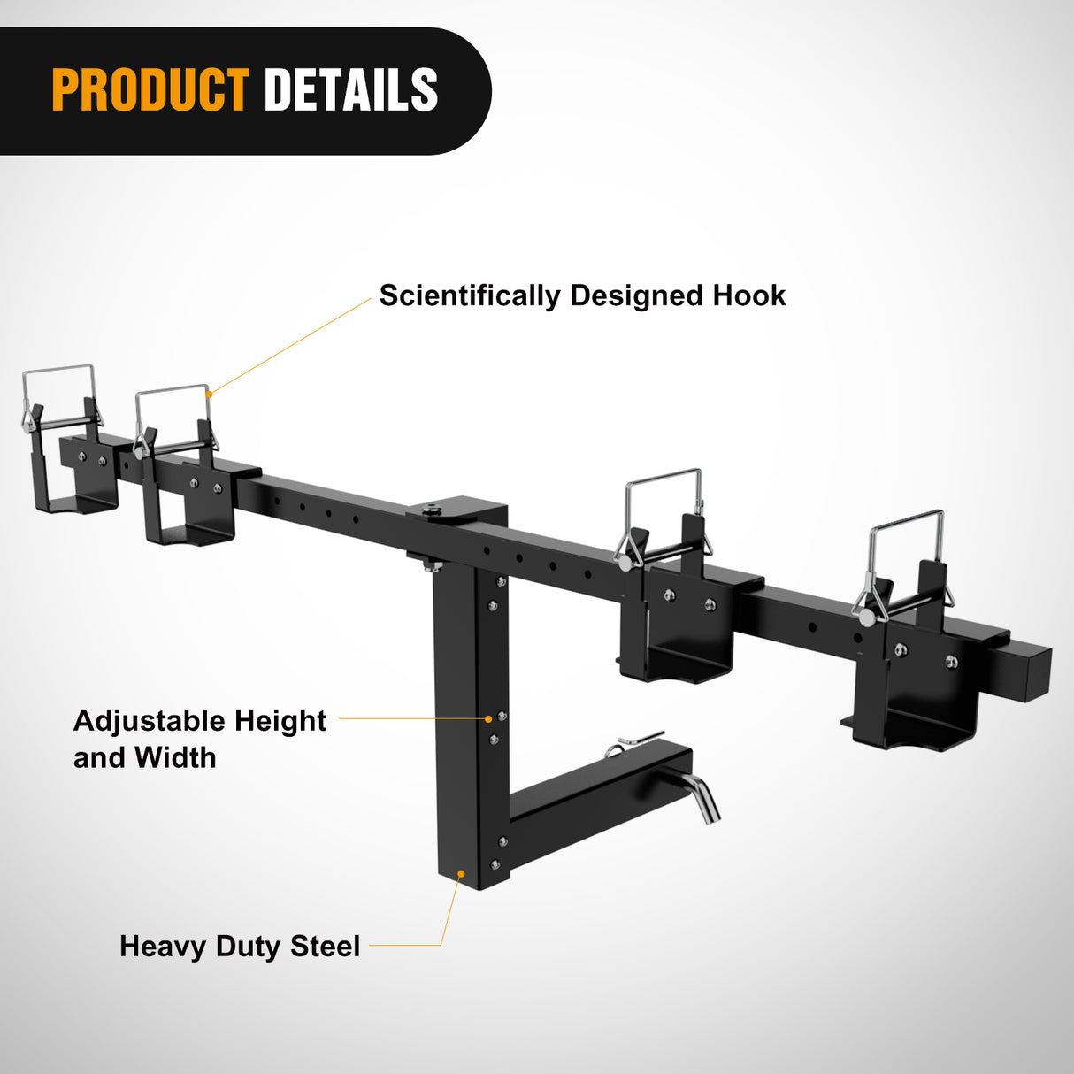 Tow Hooks & Truck Tie Downs & Anchors Dual Trash Can Hauler Hitch Adjustable Height Garbage Can Towing Hitch Carrier Double Trash Can Transporter Trailer Hitch for Truck SUV ATV UTV Golf Cart Lawn Tractor with 2 Inch Receiver