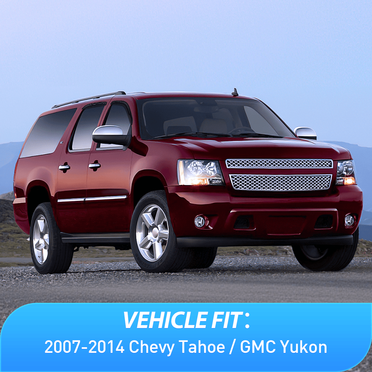 Rain Guards Window Rain Guards for Chevy Tahoe/GMC Yukon 2007 2008 2009 2010 2011 2012 2013 2014, Out-Channel Window Visors Vent Wind Deflectors-4PCS