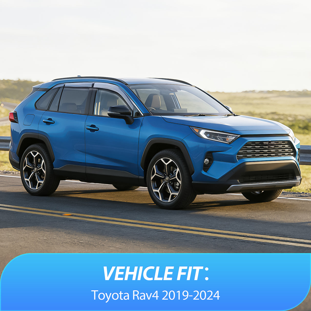 Window Rain Guards for Toyota Rav4 2019 2020 2021 2022 2023 2024, Out-Channel Window Visors Vent Wind Deflectors-6PCS