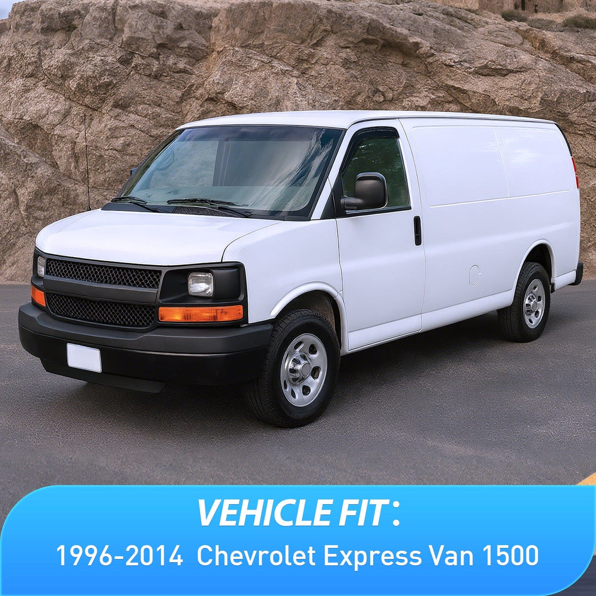 Rain Guards Tape-On Rain Guards for Chevrolet Chevy Express Van 1500 1996-2014 2010 2011 2012 2013 1014, Window Visors Vent Wind Deflectors-2PCS