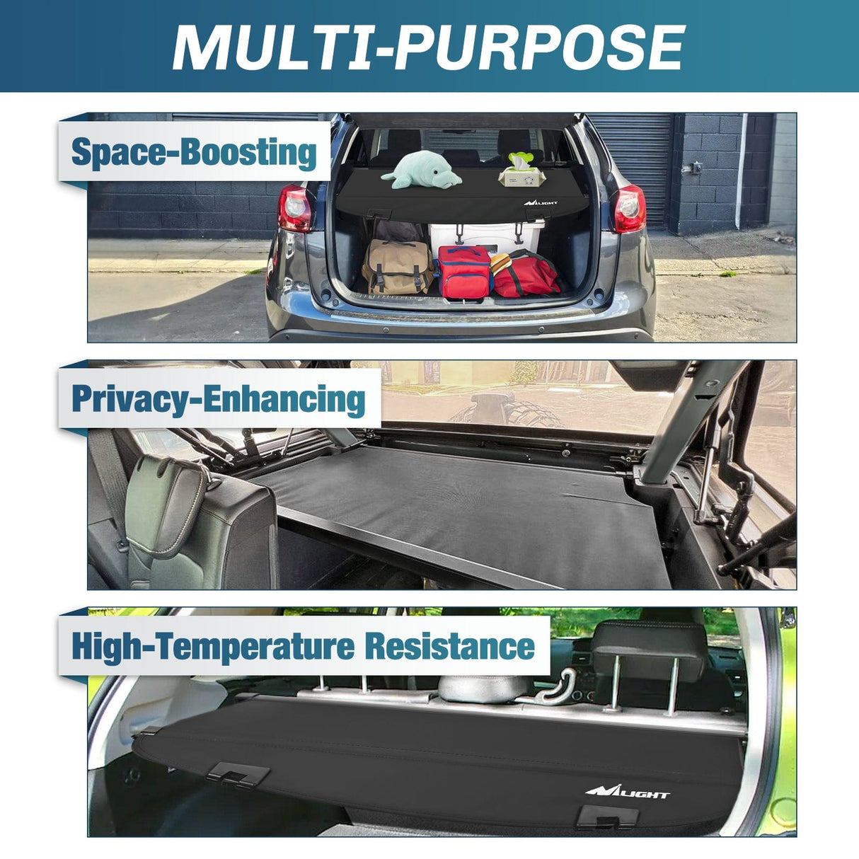 Trunk Cargo Cover 2017 2018 2019 2020 2021 2022 2023 2024 2025 Mazda CX-5 Retractable Trunk Cargo Cover With Trunk Storage Net