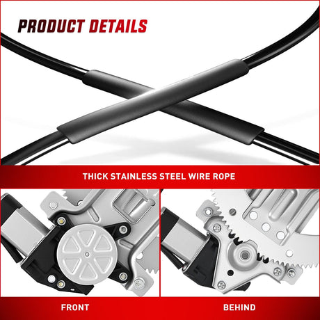 Window Regulator Front Passenger Window Regulator with Motor, Compatible with Chevy Colorado/GMC Canyon 2004 2005 2006 2007 2008 2009 2010 2011 2012, Power Window Lift Motor Assembly, 741-015