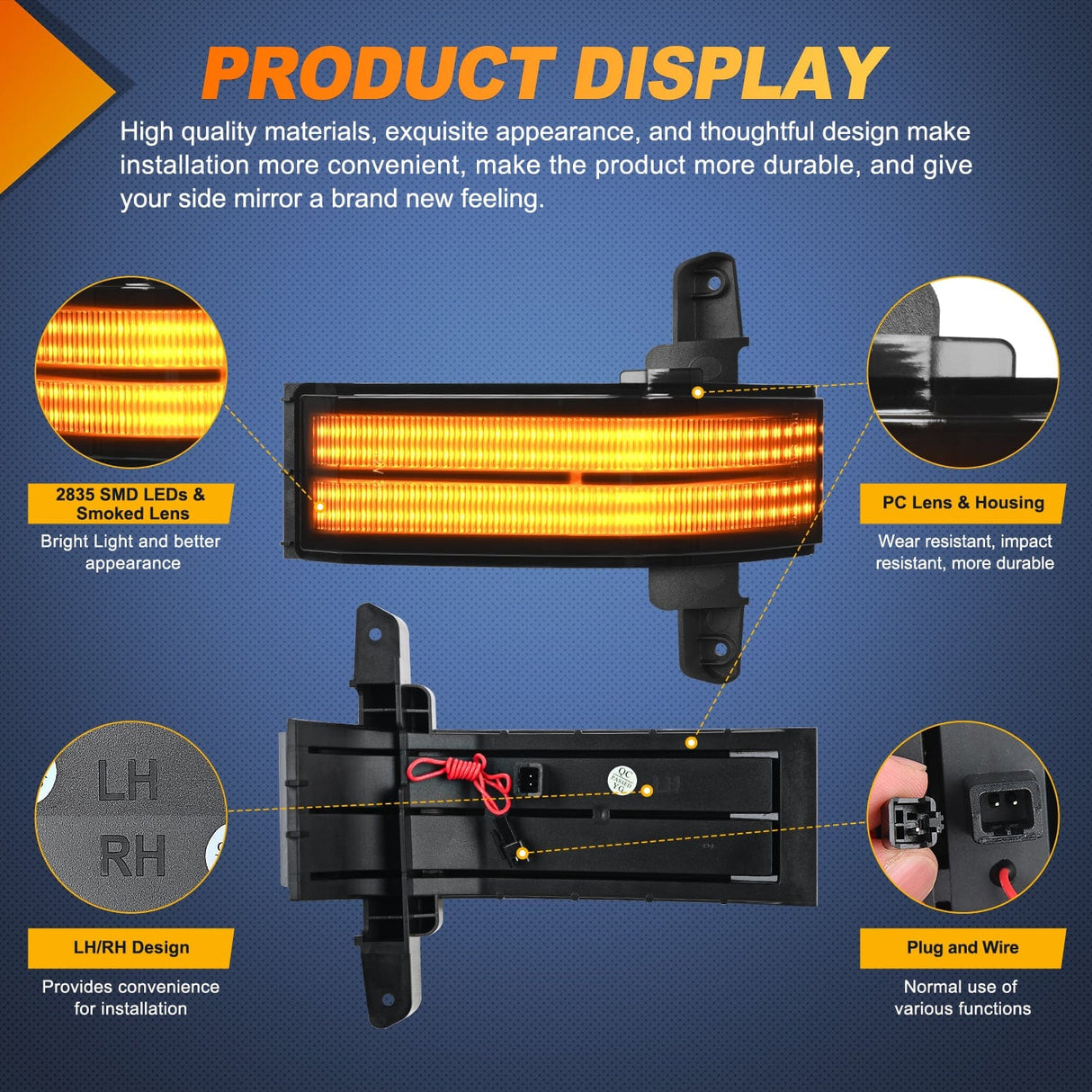 Signal Light 2016 2017 2018 2019 Chevy Silverado GMC Sierra 1500 2500HD 3500HD Side Mirror Marker Light