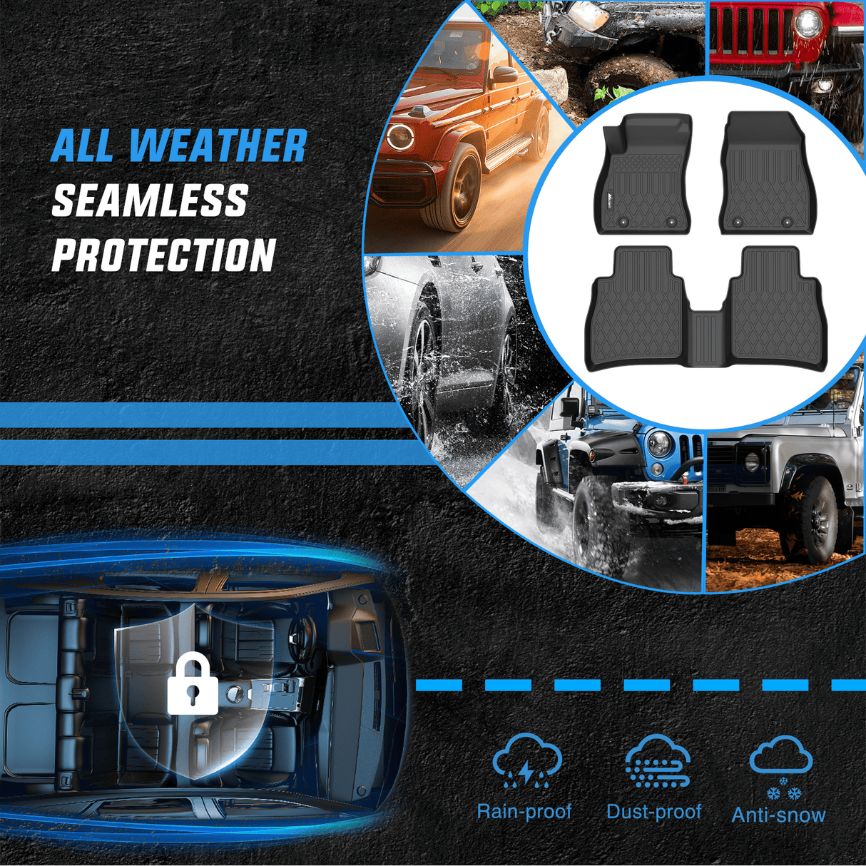 Floor Mat TPE Floor Mats for Nissan Sentra 2014 2015 2016 2017 2018 2019