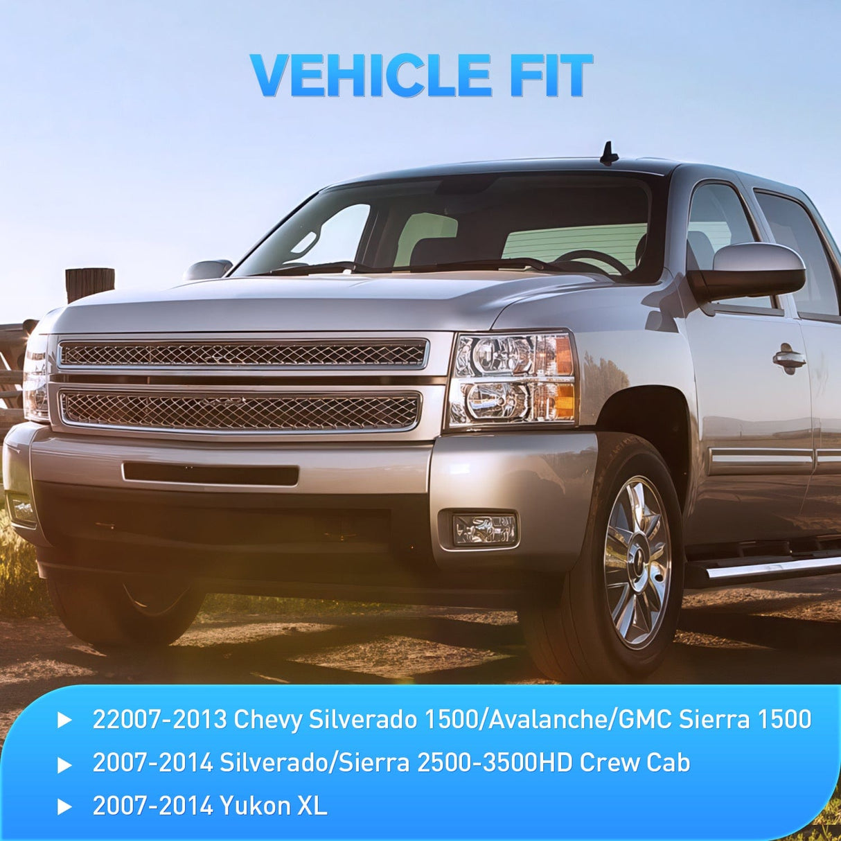 Rain Guards Window Visor Compatible with Chevy Silverado 1500/Avalanche 2007 2008 2009 2010 2011 2012 2013 GMC Sierra 1500/Silverado/Sierra 2500-3500HD Crew Cab Yukon XL in Channel Rain Guards