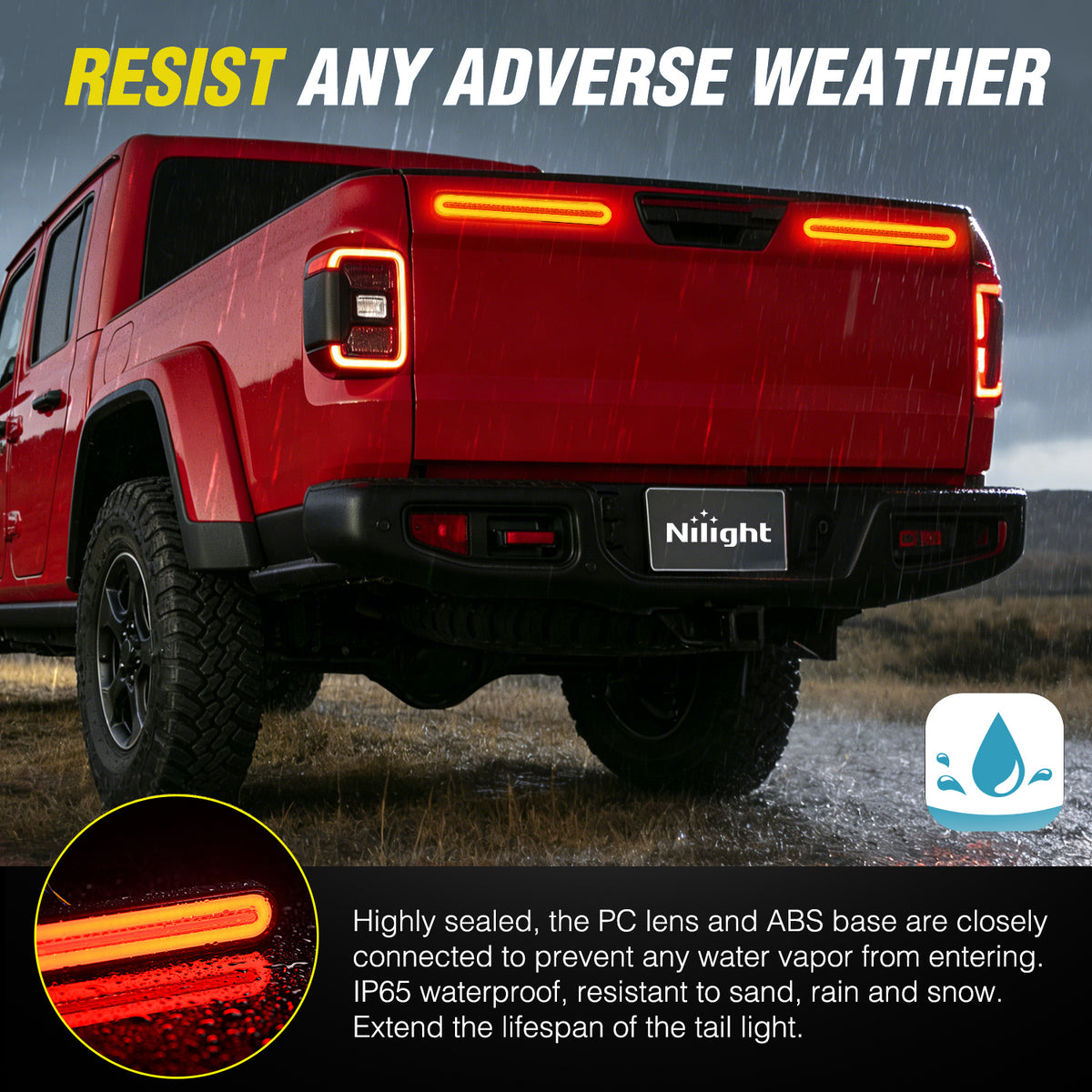 9 Inch 100 Leds Red Amber 3-in-1 Running Stop Turn Signals Brake Light (Pair)