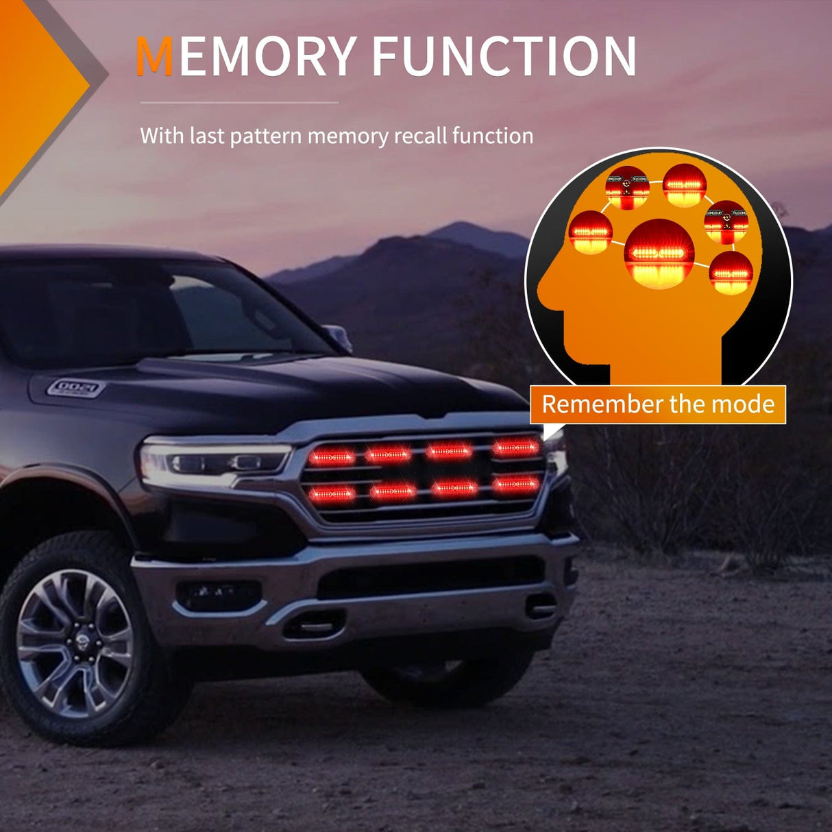 Surface Mount Strobe Lights 8PCS 12LED Red Emergency Strobe Lights