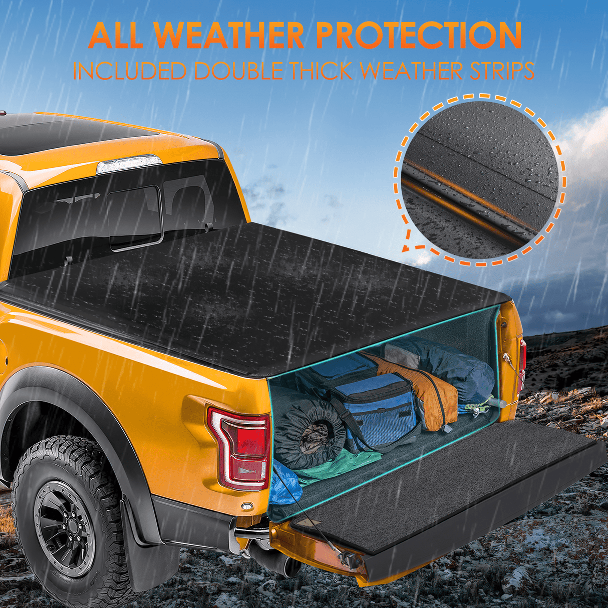 Trunk Bed Cover 6.5ft Truck Bed Cover for Ford F150 2015 2016 2017 2018 2019 2020 2021 2022 2023 2024