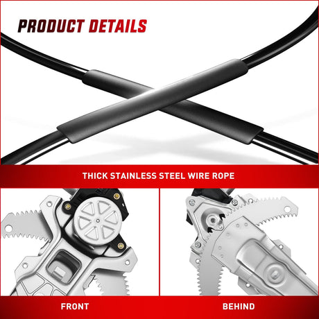 Window Regulator 741-950 Front Left Window Regulator with Motor, Compatible with 1997 1998 1999 2000 2001 Honda CR-V, Power Window Lift Motor Assembly, Driver Side, OE Replacement