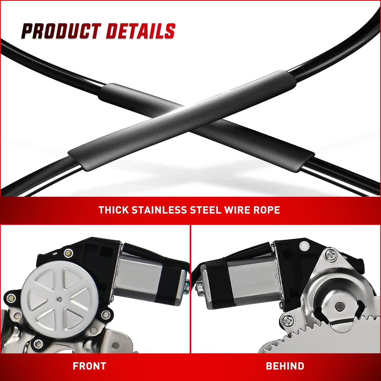 Window Regulator 741-654 Window Regulator/Motor Front Passenger Side Compatible with 1988-2002 Chevrolet Blazer C1500 C2500 C3500 K1500 K2500 K3500 Tahoe GMC Yukon 1996 1997 1998 1999 2000 2001 2002