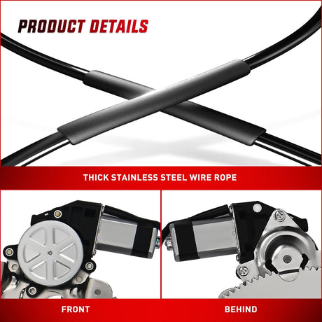 Window Regulator 741-654 Window Regulator/Motor Front Passenger Side Compatible with 1988-2002 Chevrolet Blazer C1500 C2500 C3500 K1500 K2500 K3500 Tahoe GMC Yukon 1996 1997 1998 1999 2000 2001 2002