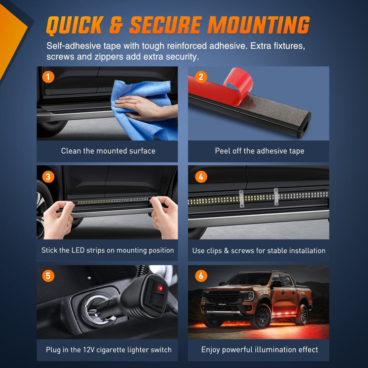 Led light Strip 2PCS 70 Inch Emergency Strobe Light Strip 1125 LED Running Board Lights Red White Flexible Side Flashing Warning Caution Safety Waterproof for Truck Construction Vehicles Pickup