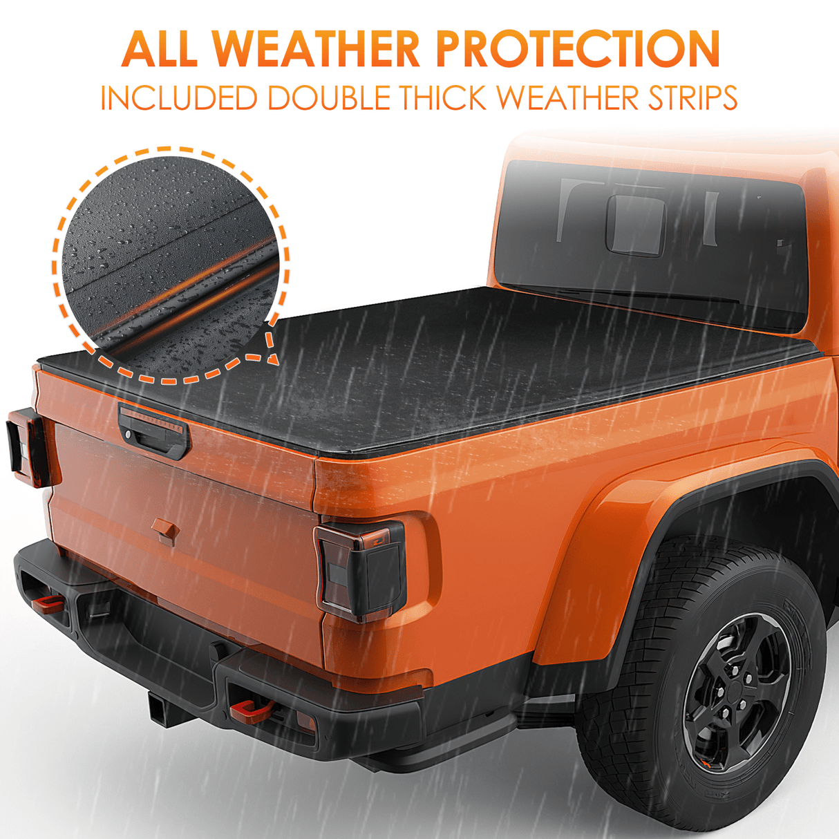 Trunk Bed Cover 2020 2021 2022 2023 2024 Jeep Gladiator JT 6.5ft Soft Roll Up Truck Tonneau Cover