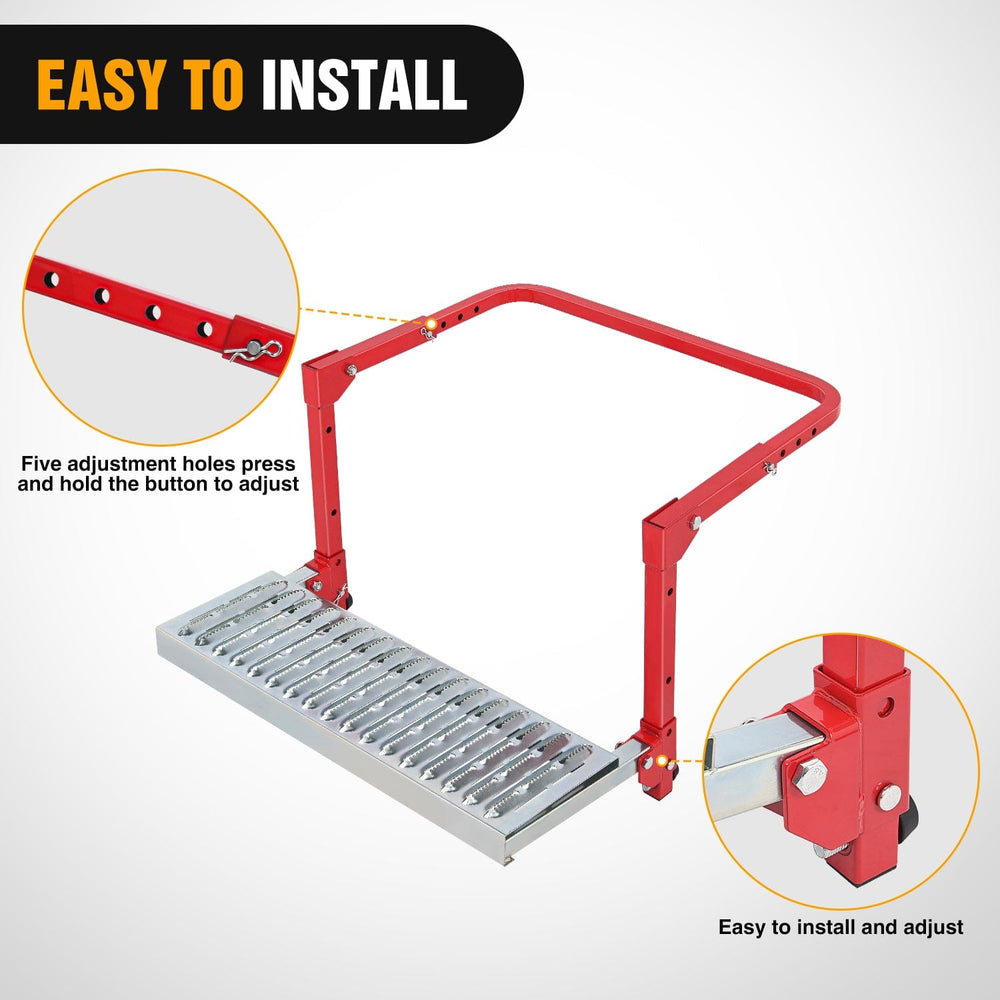 Running Board Folding Heavy Duty Red Tire Step To Fit tires from 10Inch to 15Inch Tire Width