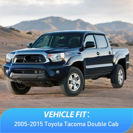 Rain Guards Rain Guards for Toyota Tacoma Double Cab 2005-2015 2010 2011 2012 2013 2014 2015, Out-Channel Window Visors Vent Wind Deflectors-4PCS