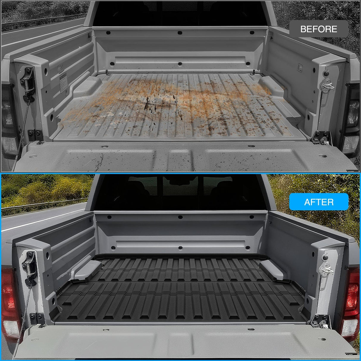 Truck Bed Mat Truck Bed Mat 5.3 FT for 2017-2025 Honda Ridgeline, TPE Heavy-Duty Pick-up Bed Liner for Honda Accessories, Anti-Slip Texture, All Weather Protection