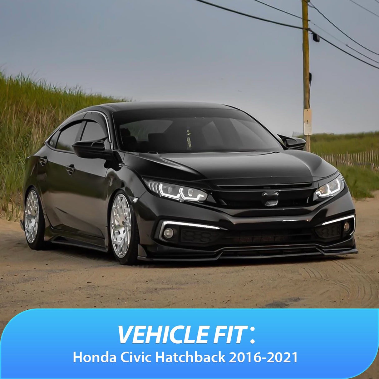 Rain Guards Rain Guards for Honda Civic Hatchback 2016 2017 2018 2019 2020 2021 Window Deflectors, Vent Window Visors-4pcs