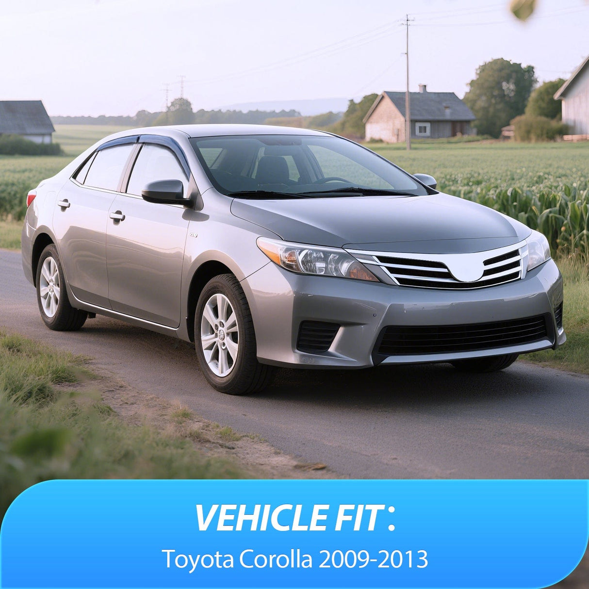 Rain Guards Window Rain Guards for Toyota Corolla 2009 2010 2011 2012 2013, Out-Channel Window Visors Vent Wind Deflectors-4PCS