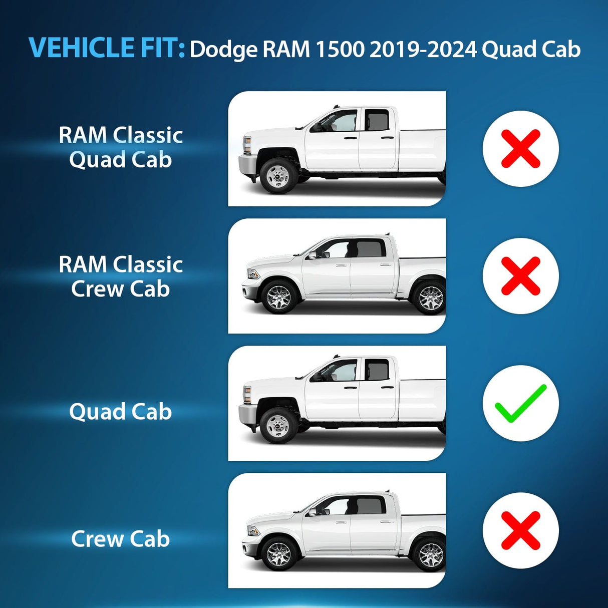 Rain Guards Rain Guards for Dodge RAM 1500 2019 2020 2021 2022 2023 2024 Quad Cab Original Window Deflectors, Vent Window Visors-4PCS