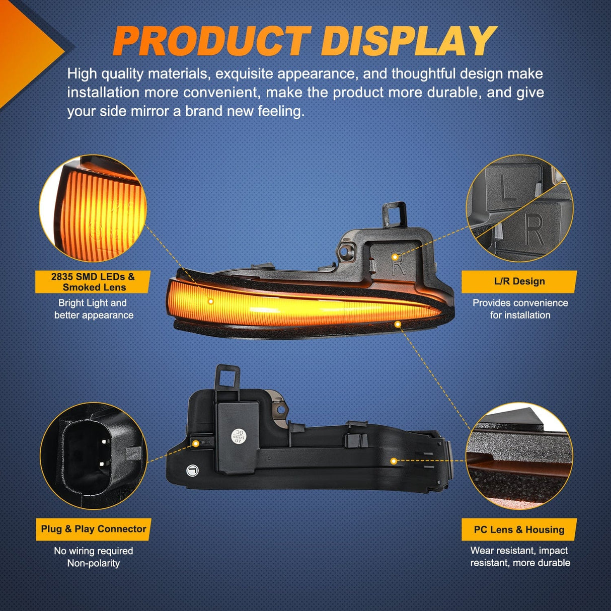 Signal Light Side Mirror Marker Light for 2016 2017 2018 2019 2020 2021 2022 2023 Toyota Tacoma2019 2020 2021 2022 2023 RAV4 XA50 2020-2023Highlander XU70