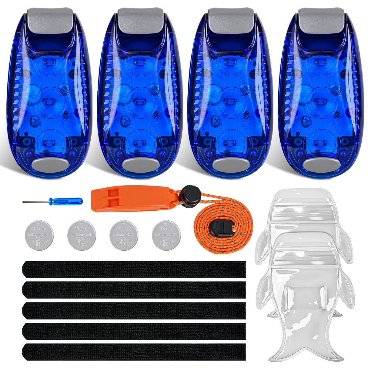Nilight LED Safety Light 4PCS Blue Marine Navigation Bike Tail Lights Three Modes Waterproof Reflective Gear Clip On Flash Strobe Indicator Lamp for Night Boating Fishing