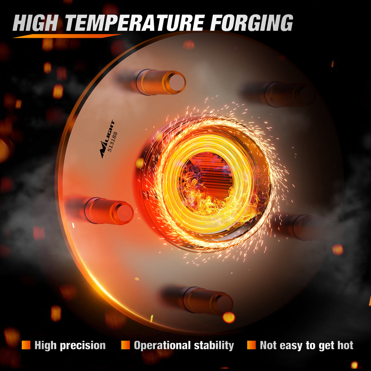 Nilight Front Wheel Hub and Bearing Assembly for Silverado Sierra Suburban 1500 HD 2500 HD 3500 2002 2003 2004, Chevy Avalanche 2005-2006, GMC Yukon XL 2500, Hummer H2 2003-2007,4WD OEM 515058