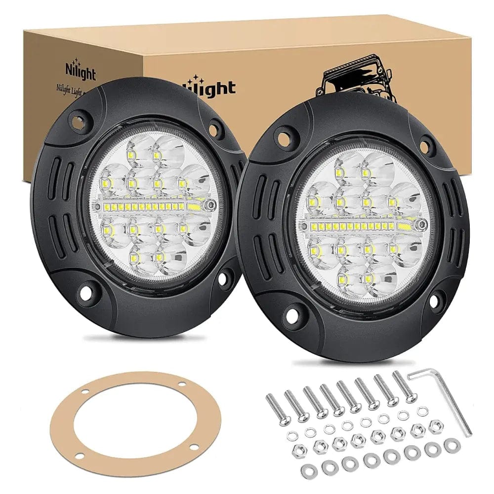 LED Work Light 5 Inch 36W Upgraded Flush Mount Spot Flood LED Work Lights (Pair)