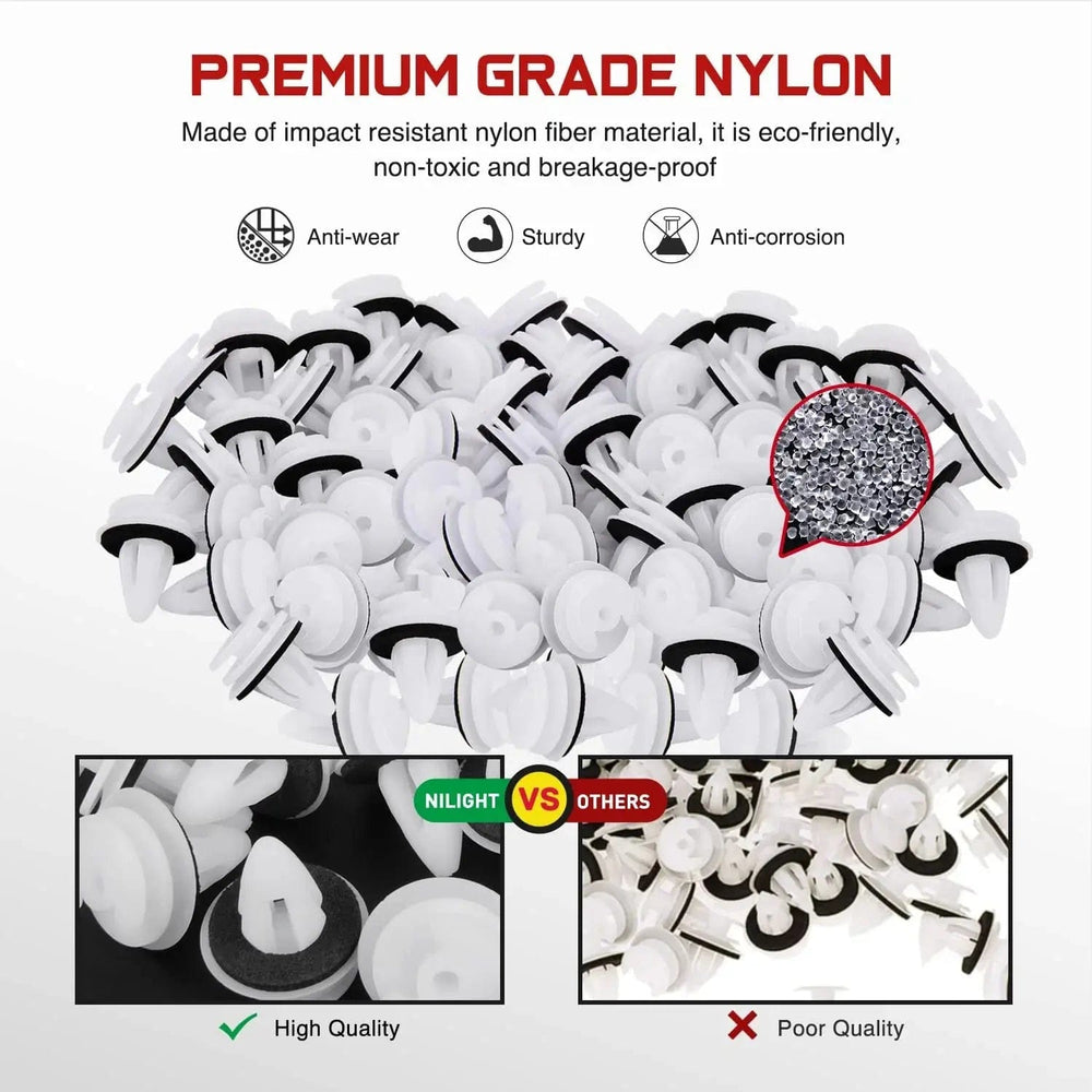 retainer clips 50 Pcs Head 18mm Hole 9mm Door Trim Panel Retainer Clips 9mm Compatible with BMW #51411973500 Series 3, 5 & 7 E46 E36 E34 E38 E39 M3-with Seal Ring