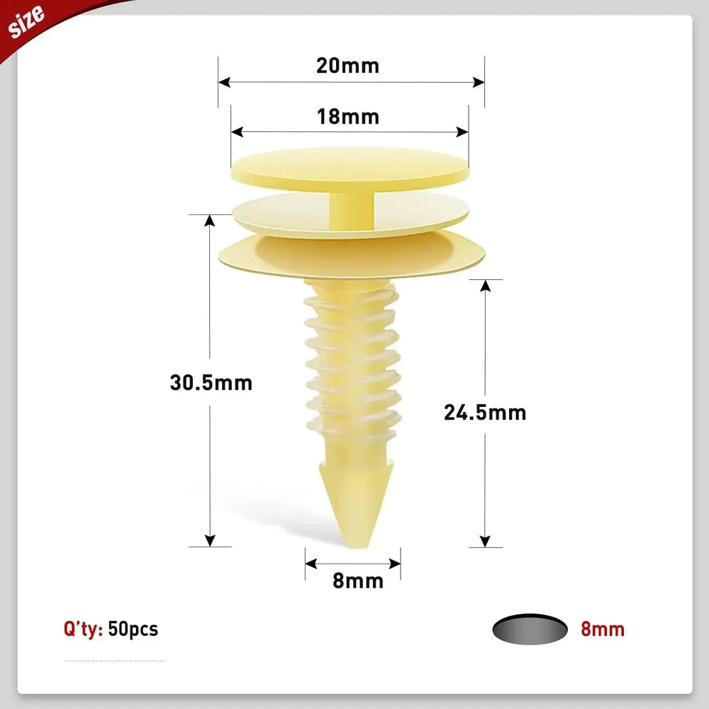 retainer clips 50 Pcs Head 20mm Hole 8mm Front Door Trim Panel Retainers Clips Compatible with Buick Regal 1990-1996 Oldsmobile Cutlass 1992-1997, Pontiac Grand Prix 1992-1998 OEM: #GM 10153057
