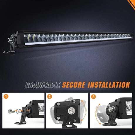 Motor Vehicle Lighting 50.5 Inch 210W 21260LM Slim Anti-Glare DRL Spot Flood LED Light Bar | 14AWG DT Wire
