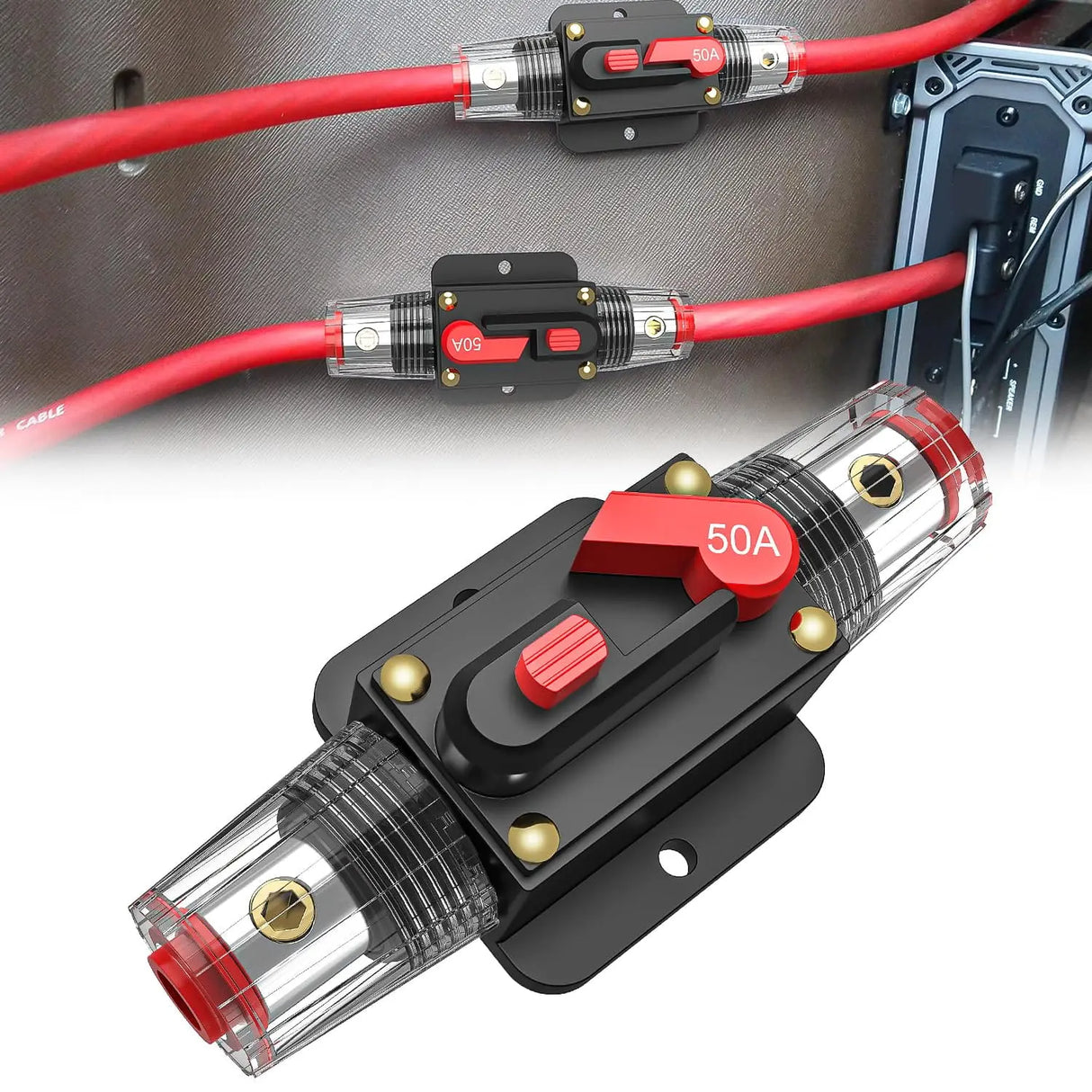 50A Circuit Breaker Reset Fuse Holder Nilight