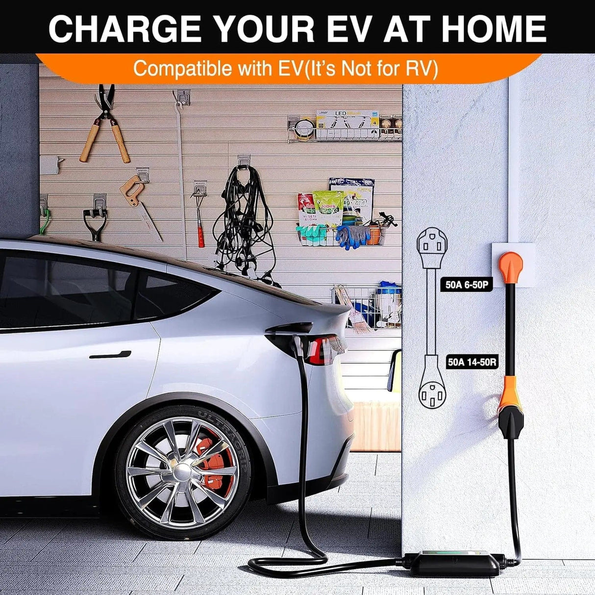 RV Parts 50AMP to 50AMP 3 Prong EV Charger Adapter Cord