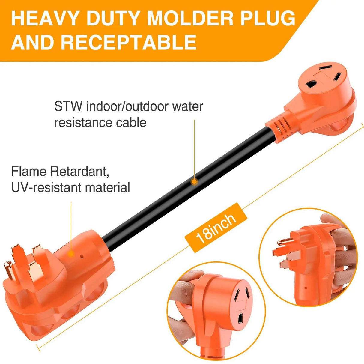 RV Parts 50Amp to 30Amp RV Plug Adapter
