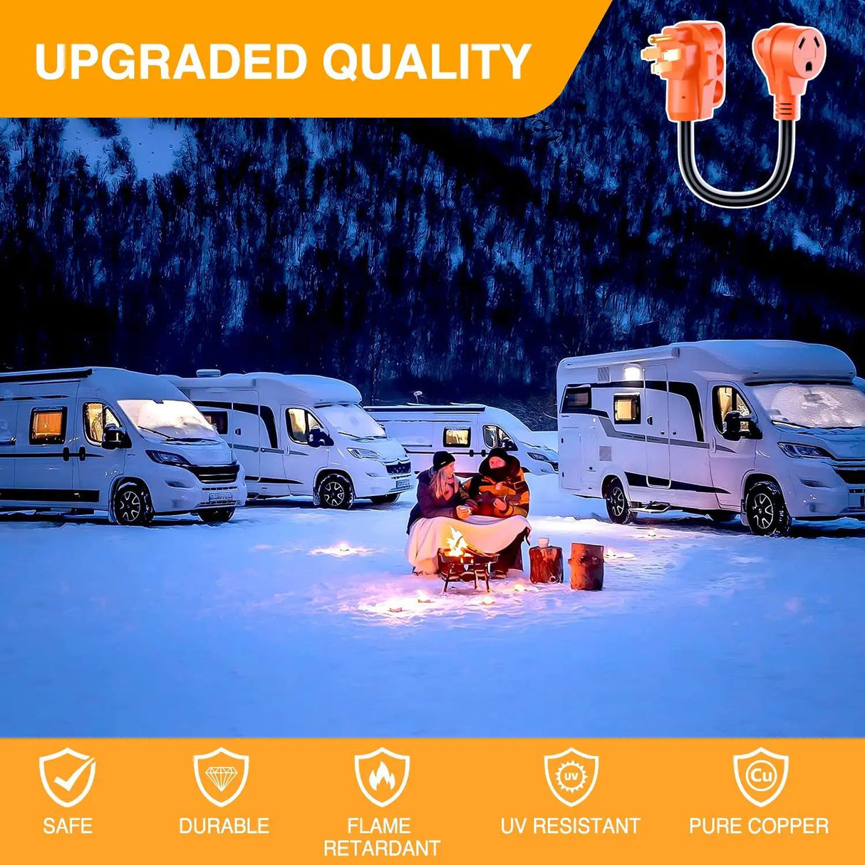 RV Parts 50Amp to 30Amp RV Plug Adapter