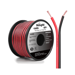 16AWG 50FT Wire Copper Clad Aluminum 2 Conductor Parallel Wire Red Black 12V/24V DC Cable Flexible Extension Cords for Model Train Car Audio Radio Amplifier DIY