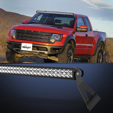 Mounting Accessory 52” Curved Light Bar Bracket at Upper Windshield Roof Cab for 2004-2018 Ford F150 & SVT Raptor (Pair)