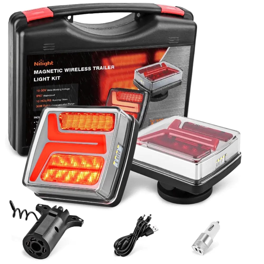 Tail Brake Turn Reverse Lights 58Leds Wireless Tow Tail Light Rechargeable Towing Light Kit (Pair)